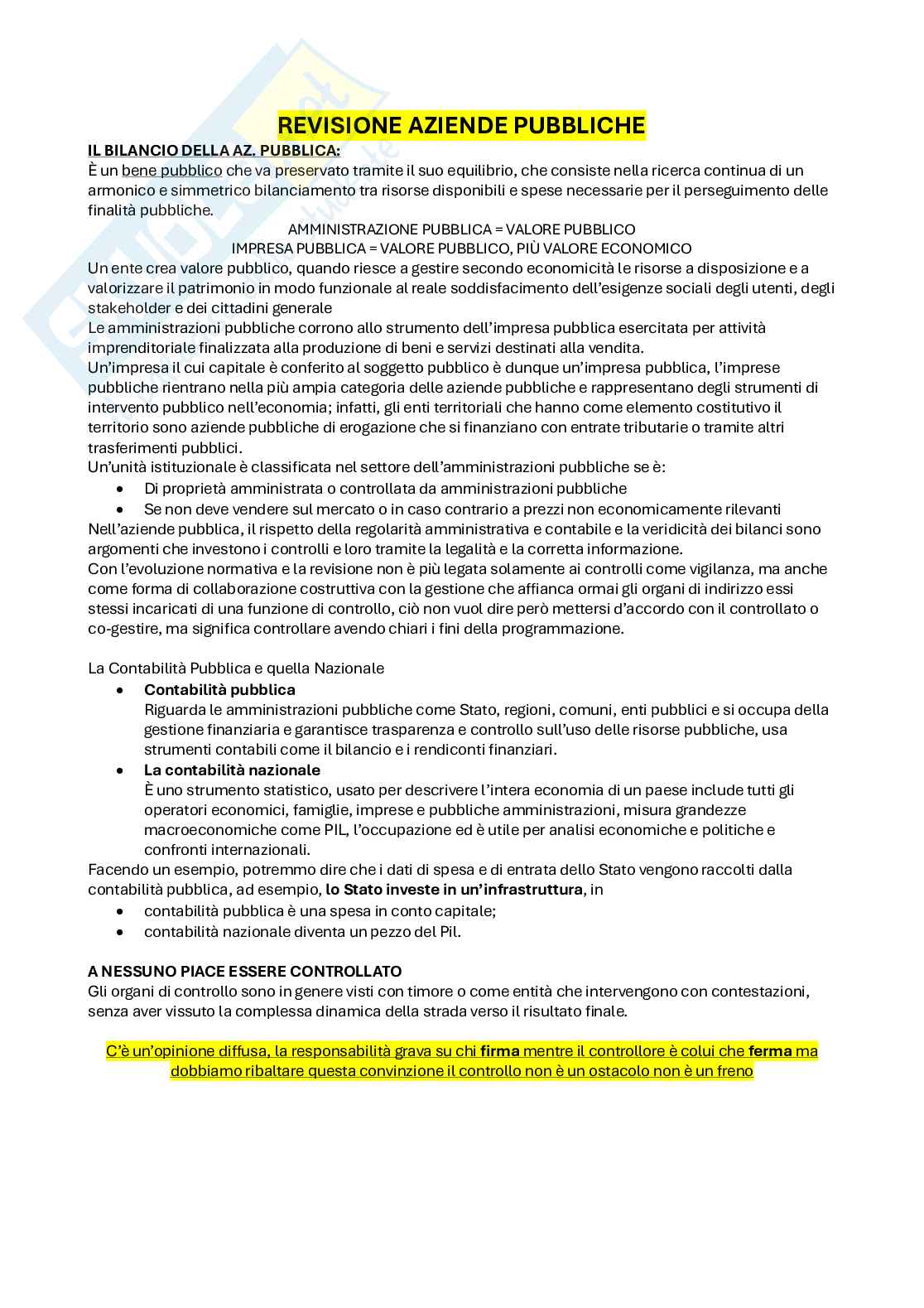 Revisione delle aziende pubbliche  Pag. 1