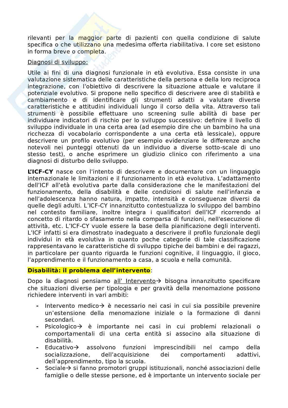 Riassunto esame Psicologia della disabilità, Prof. Caponnetto Pasquale, libro consigliato Psicologia della disabilità e dei disturbi dello sviluppo, Franco Angeli Pag. 6
