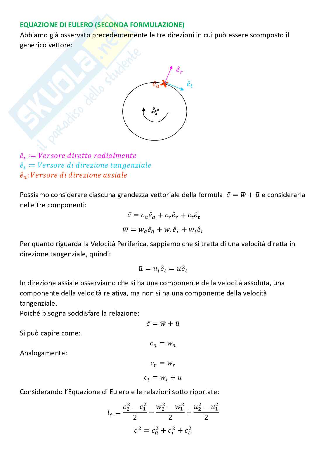 Sistemi energetici, parte 2 - Principio di conservazione dell'energia, Equazione di Bernoulli ed Equazione di Eulero Pag. 16