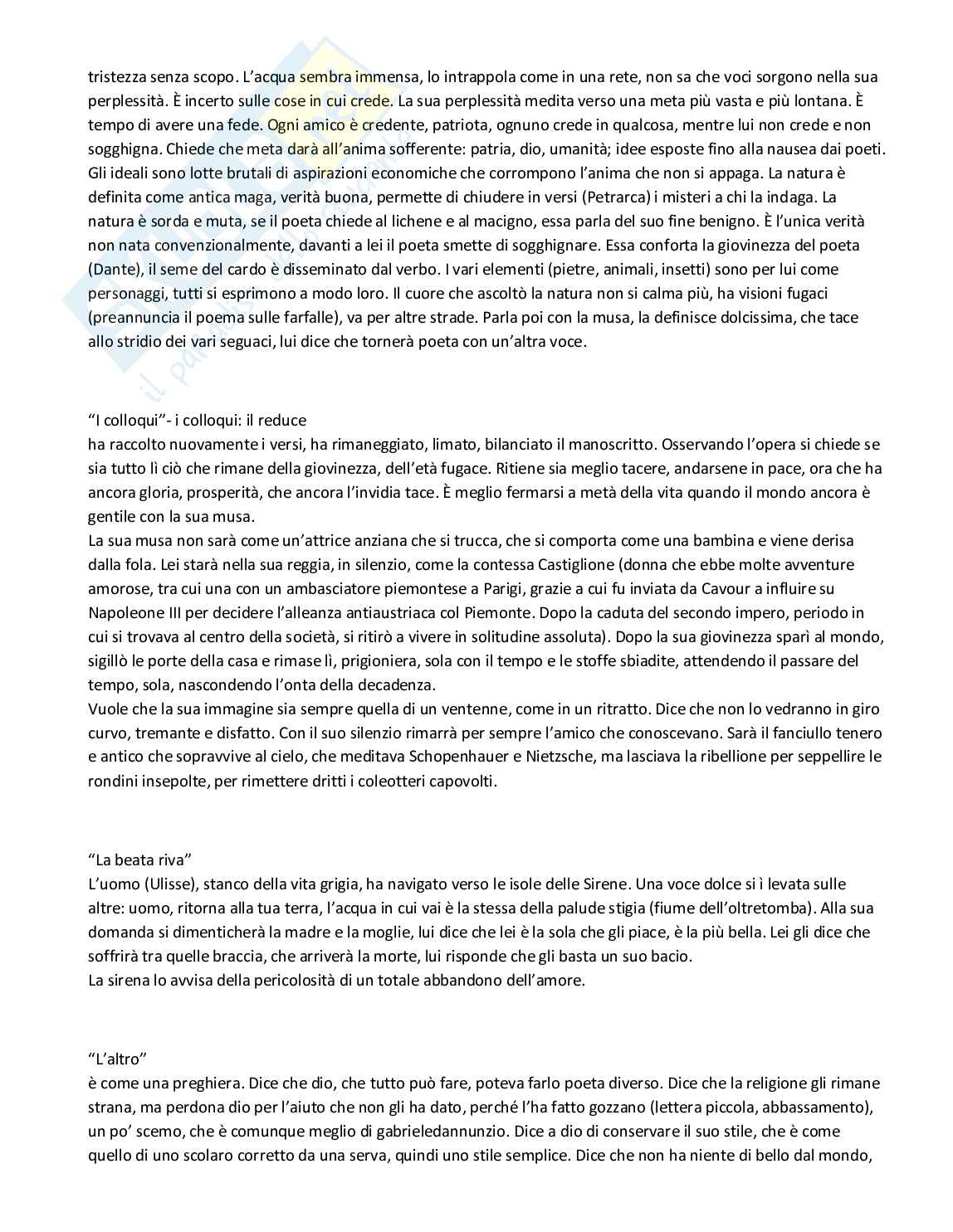 Cultura italiana contemporanea - Guido Gozzano e le sue opere Pag. 11