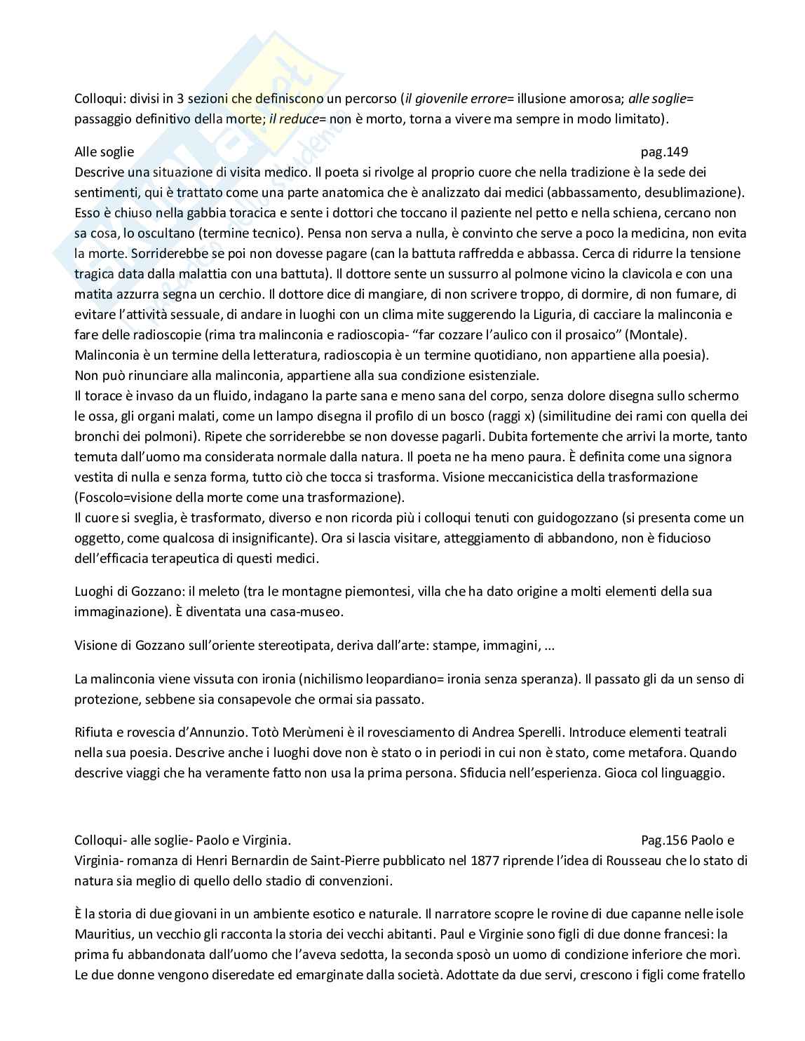 Cultura italiana contemporanea - Guido Gozzano e le sue opere Pag. 2