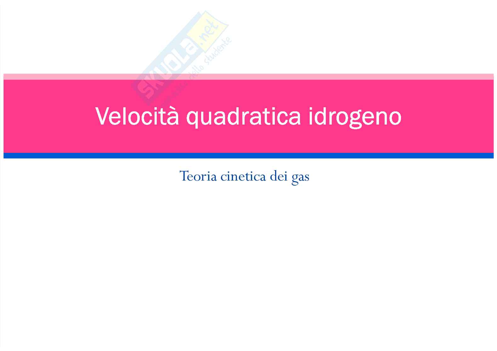 Velocità quadratica idrogeno Pag. 1