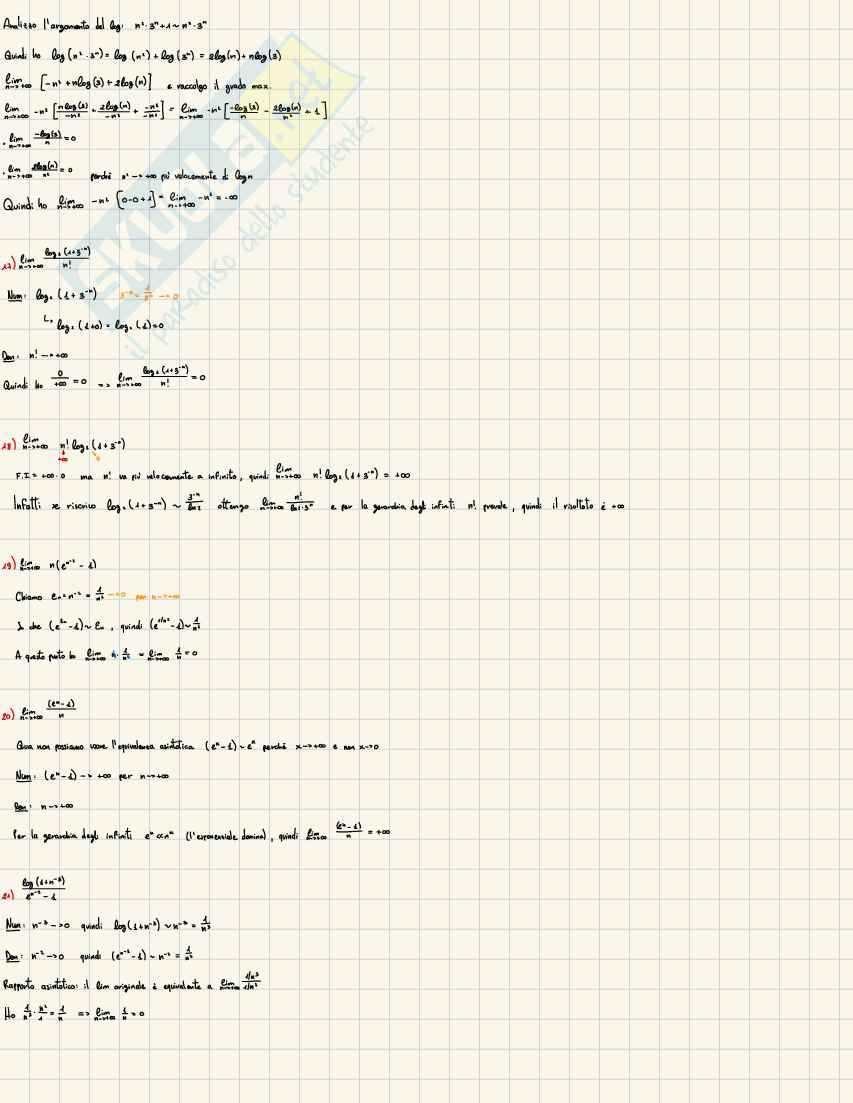 Limiti di funzione: risoluzione di forme indeterminate ed esercizi passaggio per passaggio Pag. 1