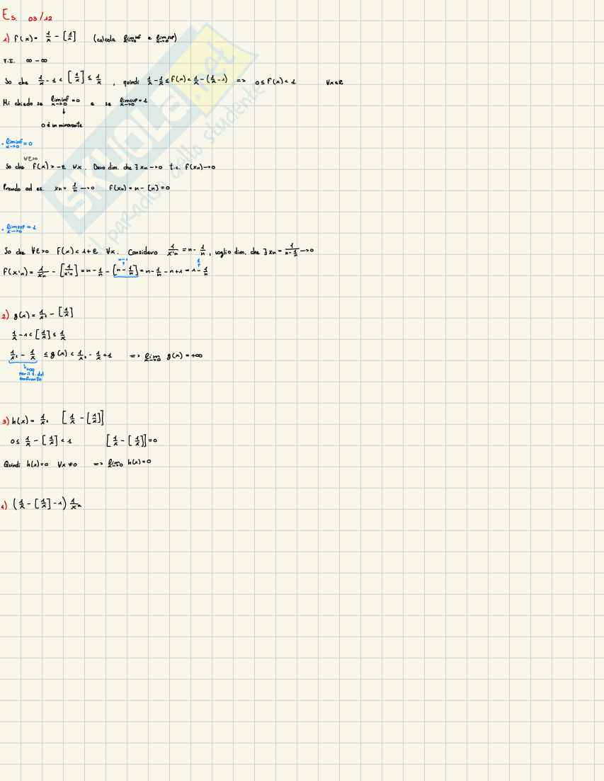 Limiti di funzione: risoluzione di forme indeterminate ed esercizi passaggio per passaggio Pag. 2