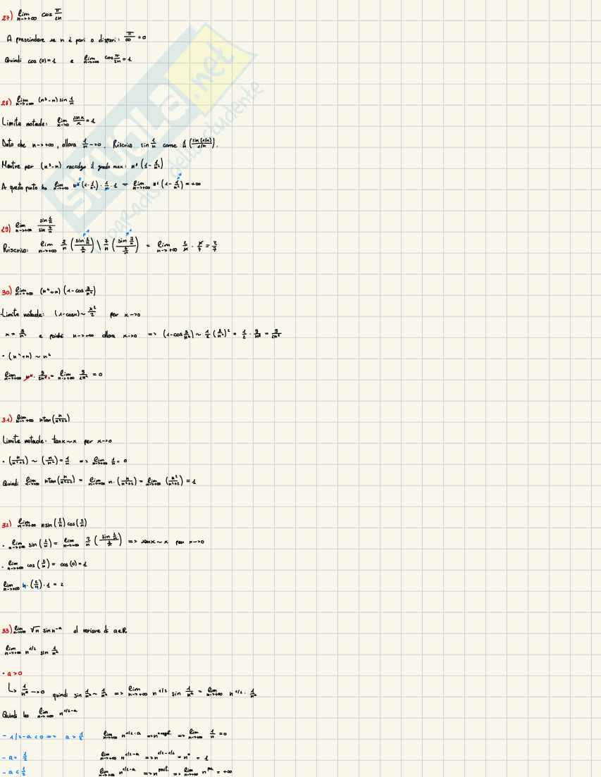 Limiti di funzione: risoluzione di forme indeterminate ed esercizi passaggio per passaggio Pag. 6