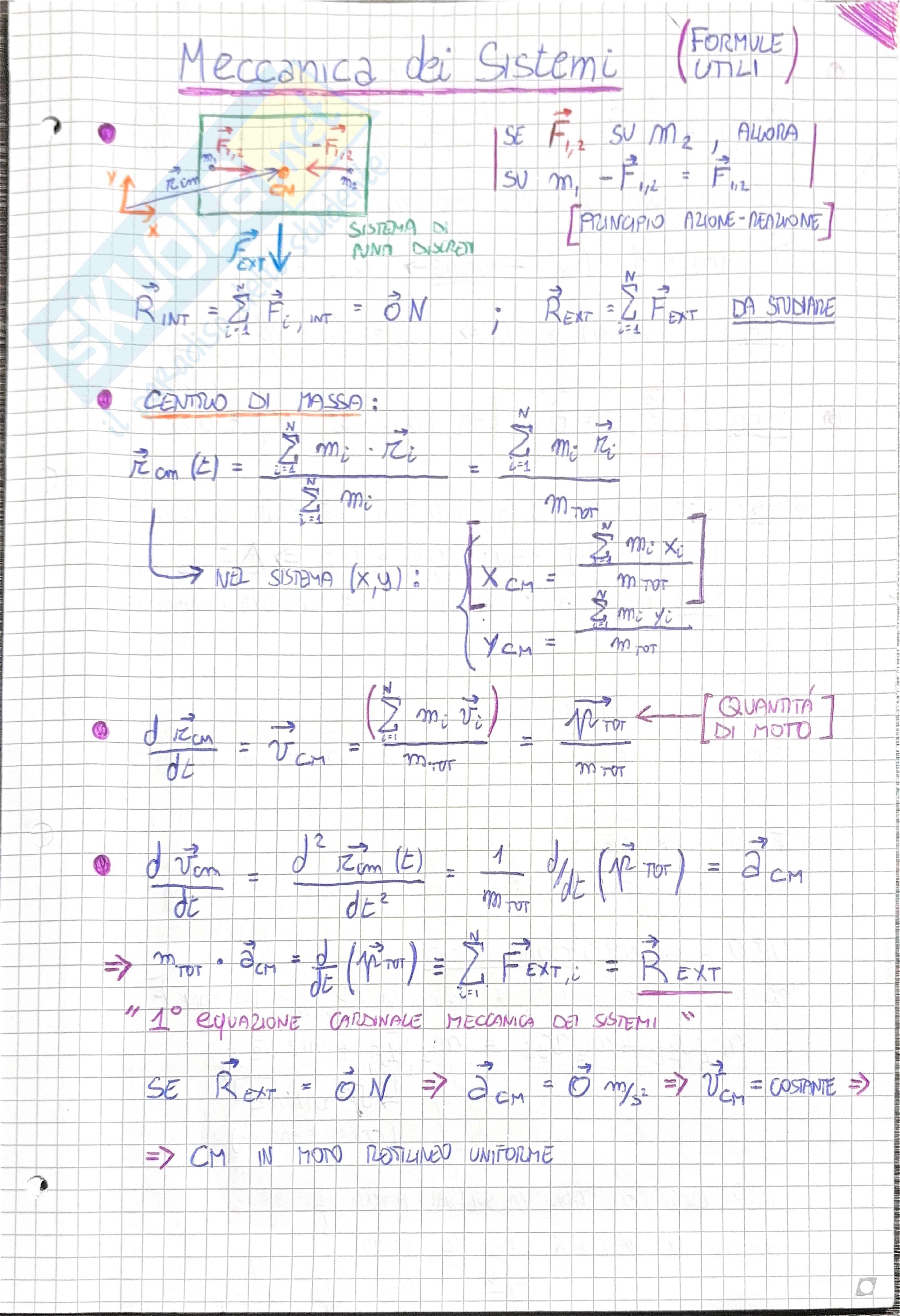 Meccanica dei sistemi e rotazionale Pag. 1