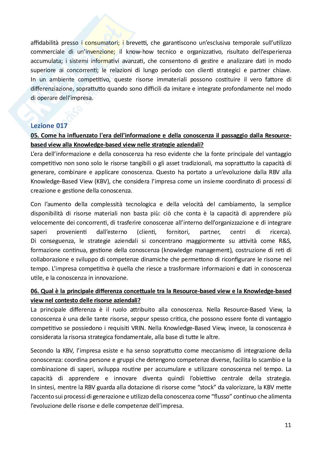 Economia e gestione delle imprese  – Paniere risposte aperte completo (72) – A.A. 2025/2026 Pag. 11