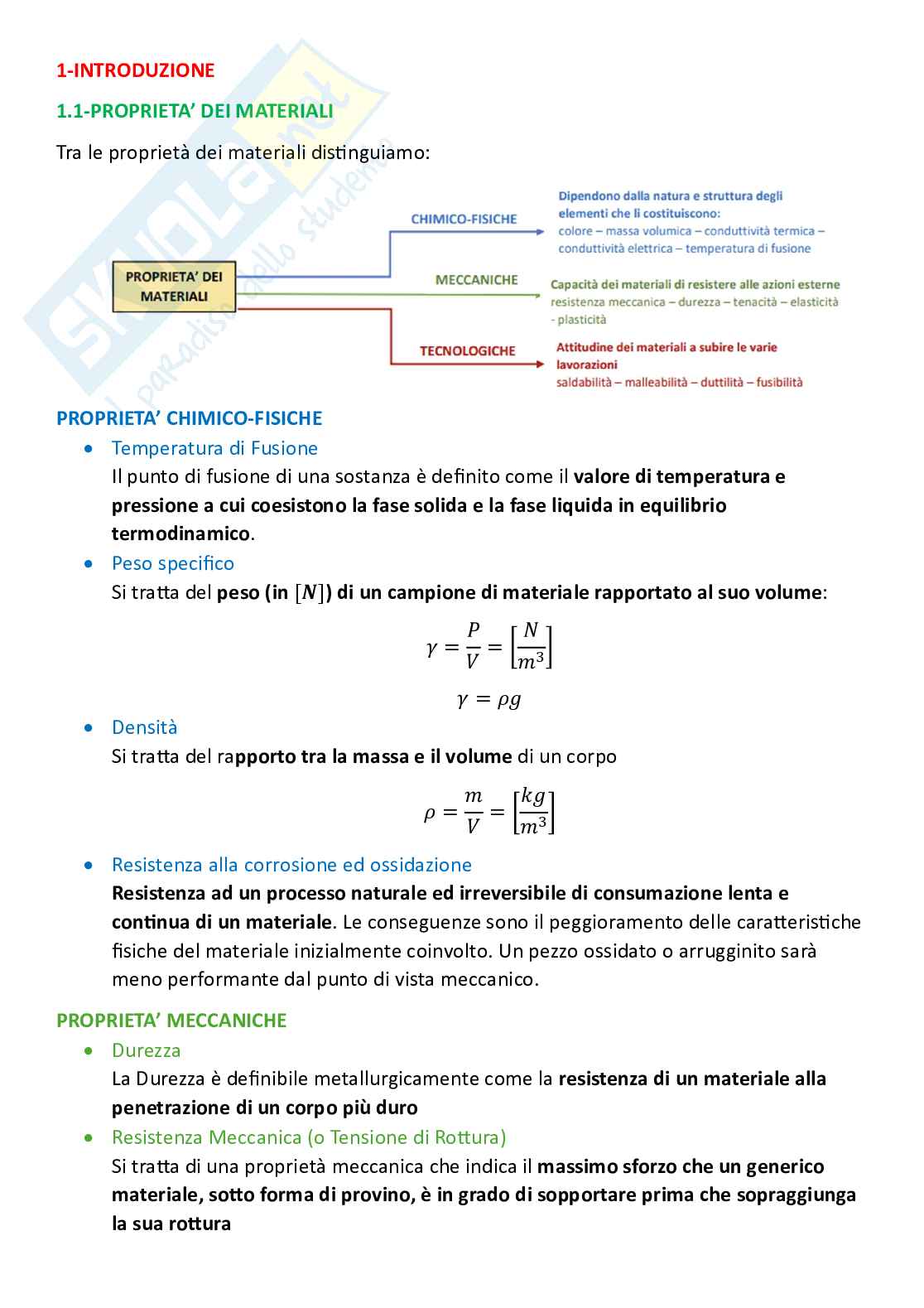 Tecnologie industriali, parte 1 - Introduzione e diagramma di fase ferro carbonio Pag. 1