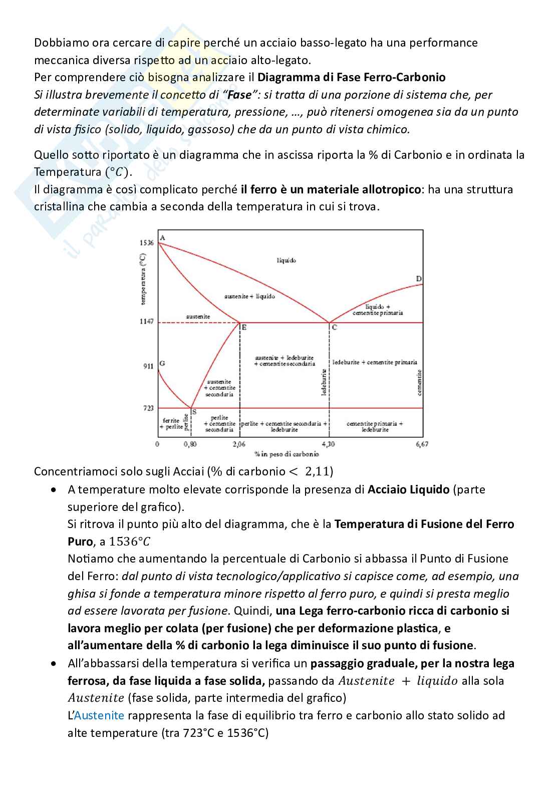 Tecnologie industriali, parte 1 - Introduzione e diagramma di fase ferro carbonio Pag. 11