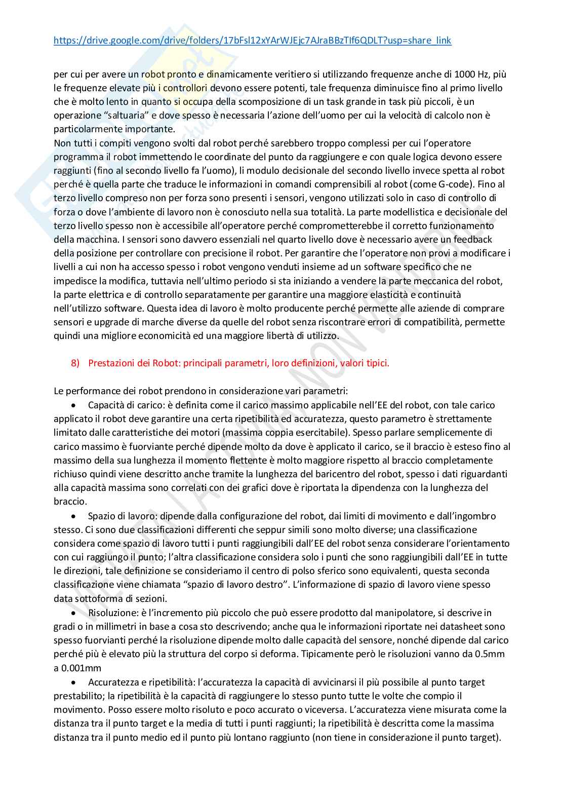 Risposte domande d'esame Meccanica dei robot Pag. 11