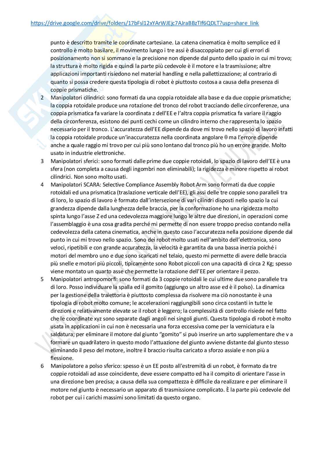 Risposte domande d'esame Meccanica dei robot Pag. 2