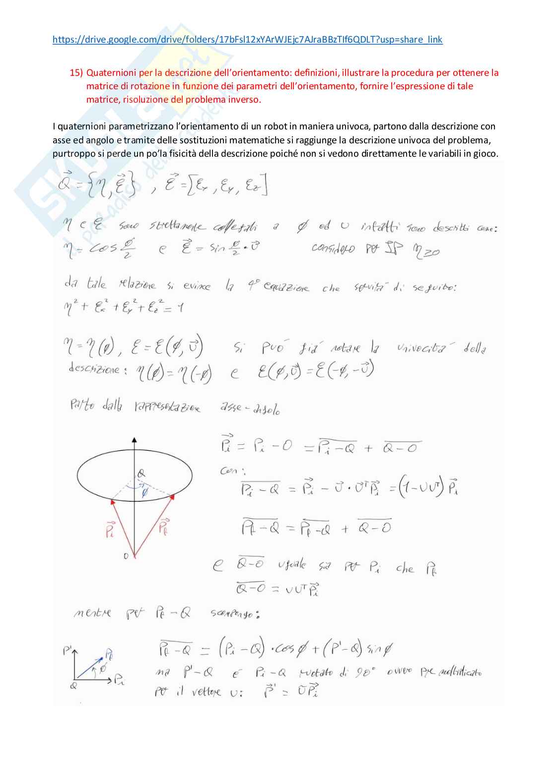 Risposte domande d'esame Meccanica dei robot Pag. 31