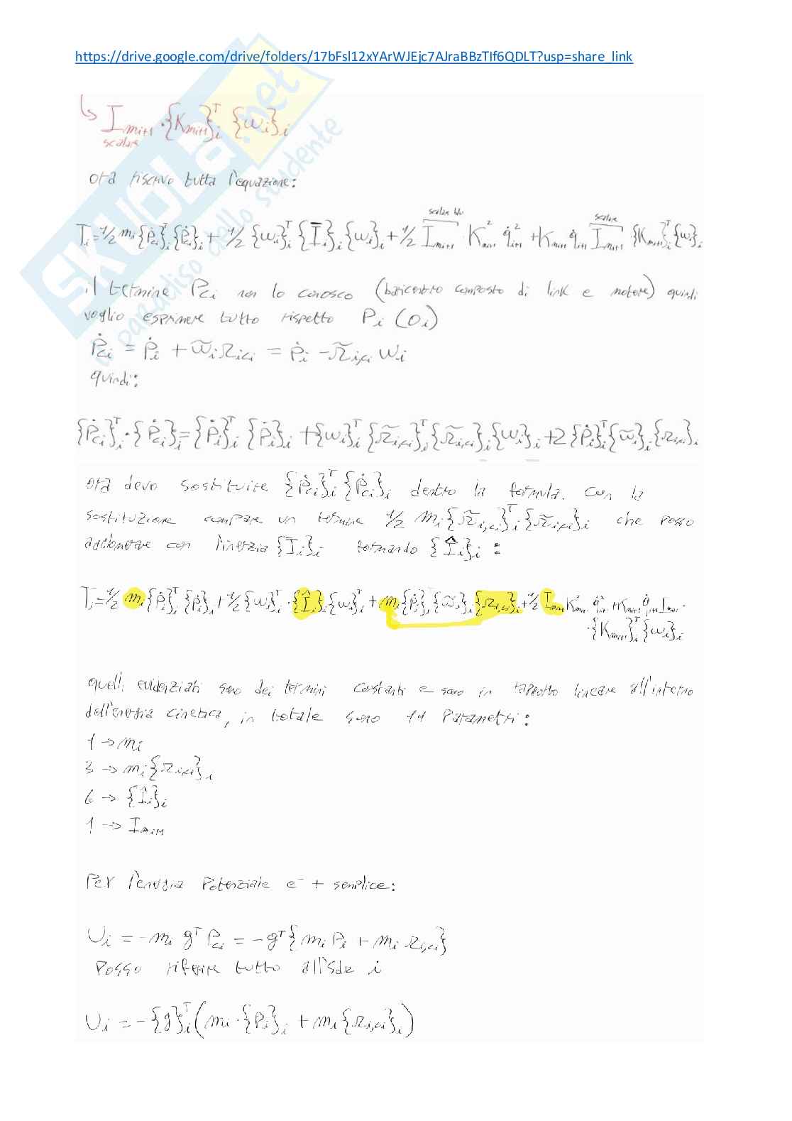 Risposte domande d'esame Meccanica dei robot Pag. 91