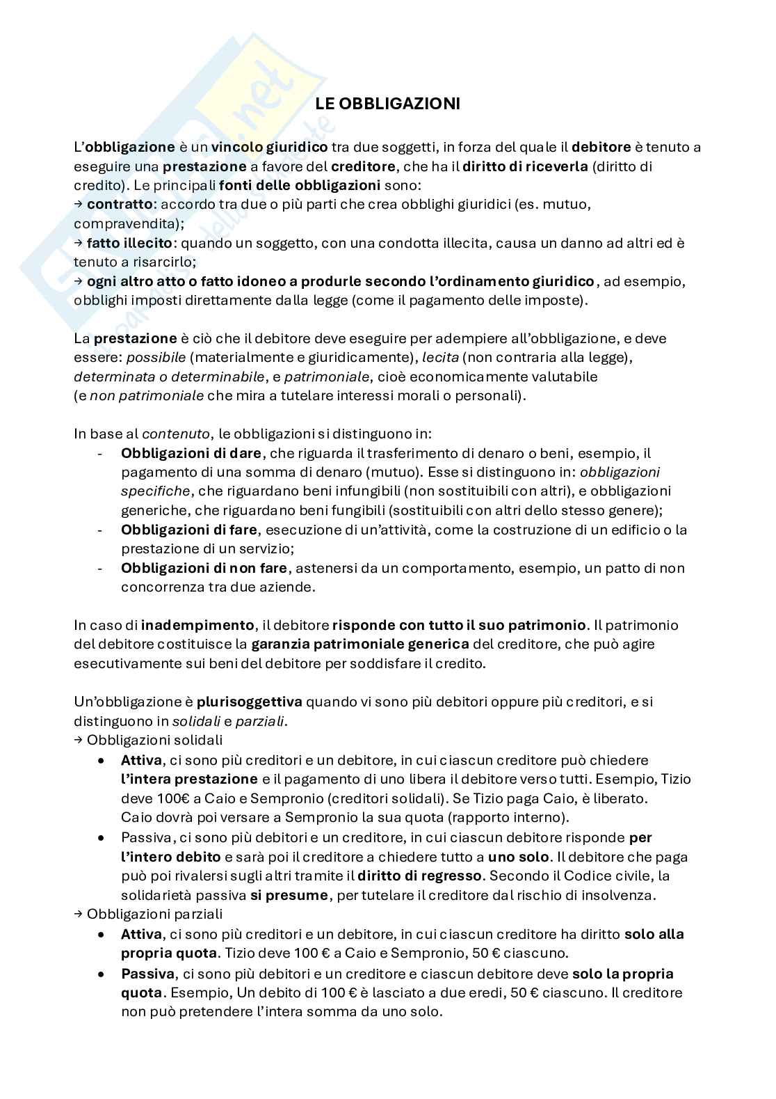 Riassunto esame Diritto privato, Prof. Bocchini Roberto, libro consigliato Manuale di diritto privato, Bocchini, Quadri Pag. 1