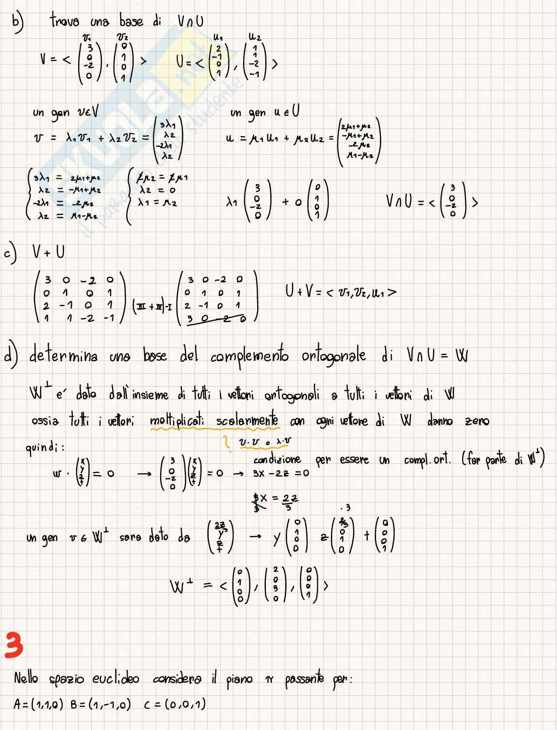 Esami svolti Fondamenti di algebra lineare e geometria Pag. 6
