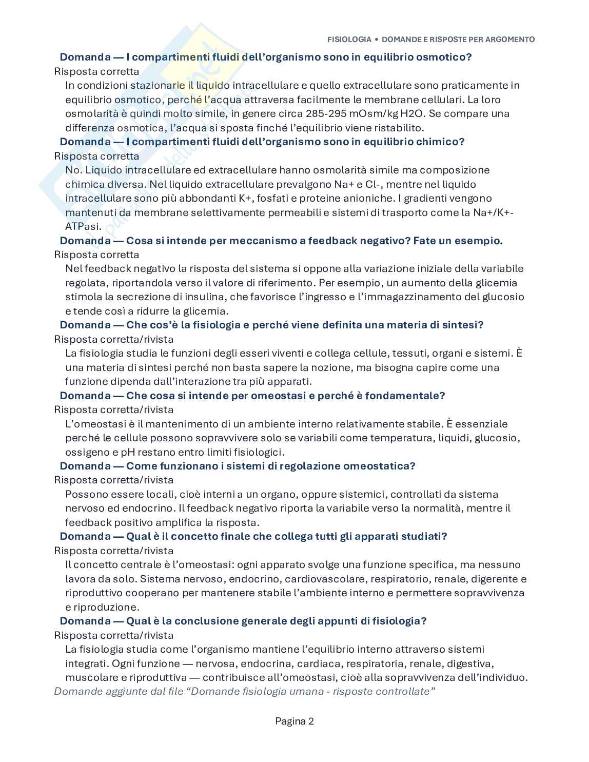 Domande aperte esame Fisiologia umana Pag. 2