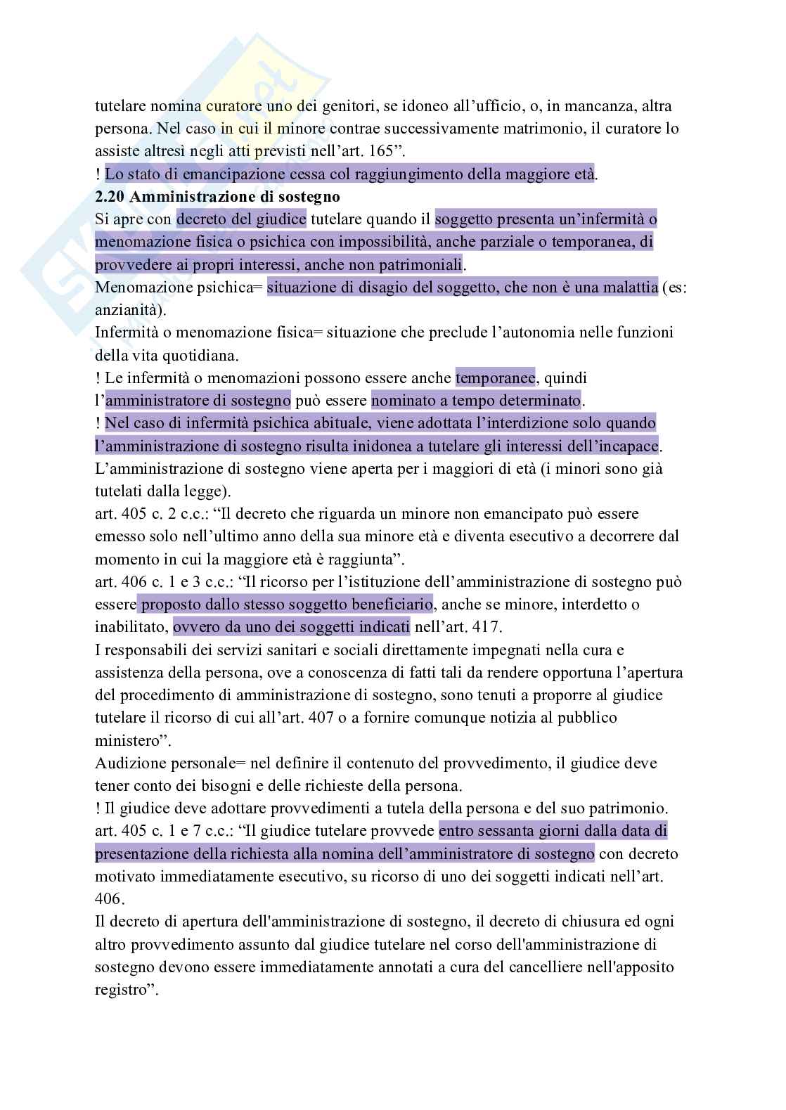 Riassunto esame Diritto privato, Prof. Di Lorenzo Giovanni, libro consigliato Manuale di diritto privato, Torrente, Schlesinger Pag. 26
