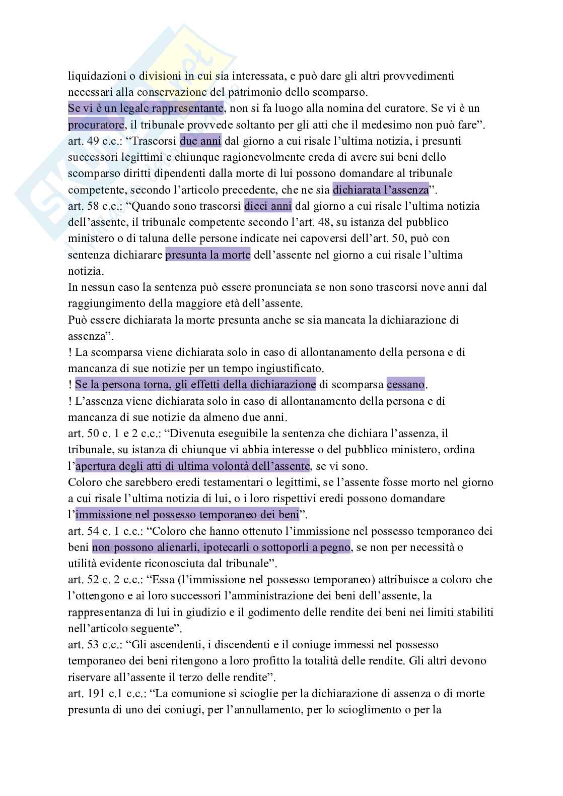 Riassunto esame Diritto privato, Prof. Di Lorenzo Giovanni, libro consigliato Manuale di diritto privato, Torrente, Schlesinger Pag. 31