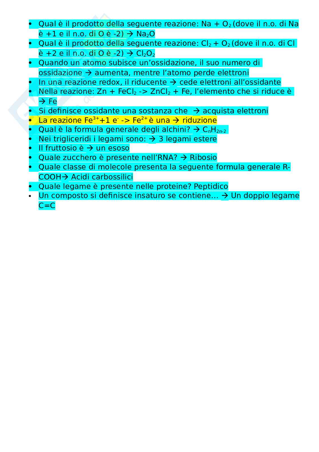 Possibili quesiti di Chimica e biochimica Pag. 6