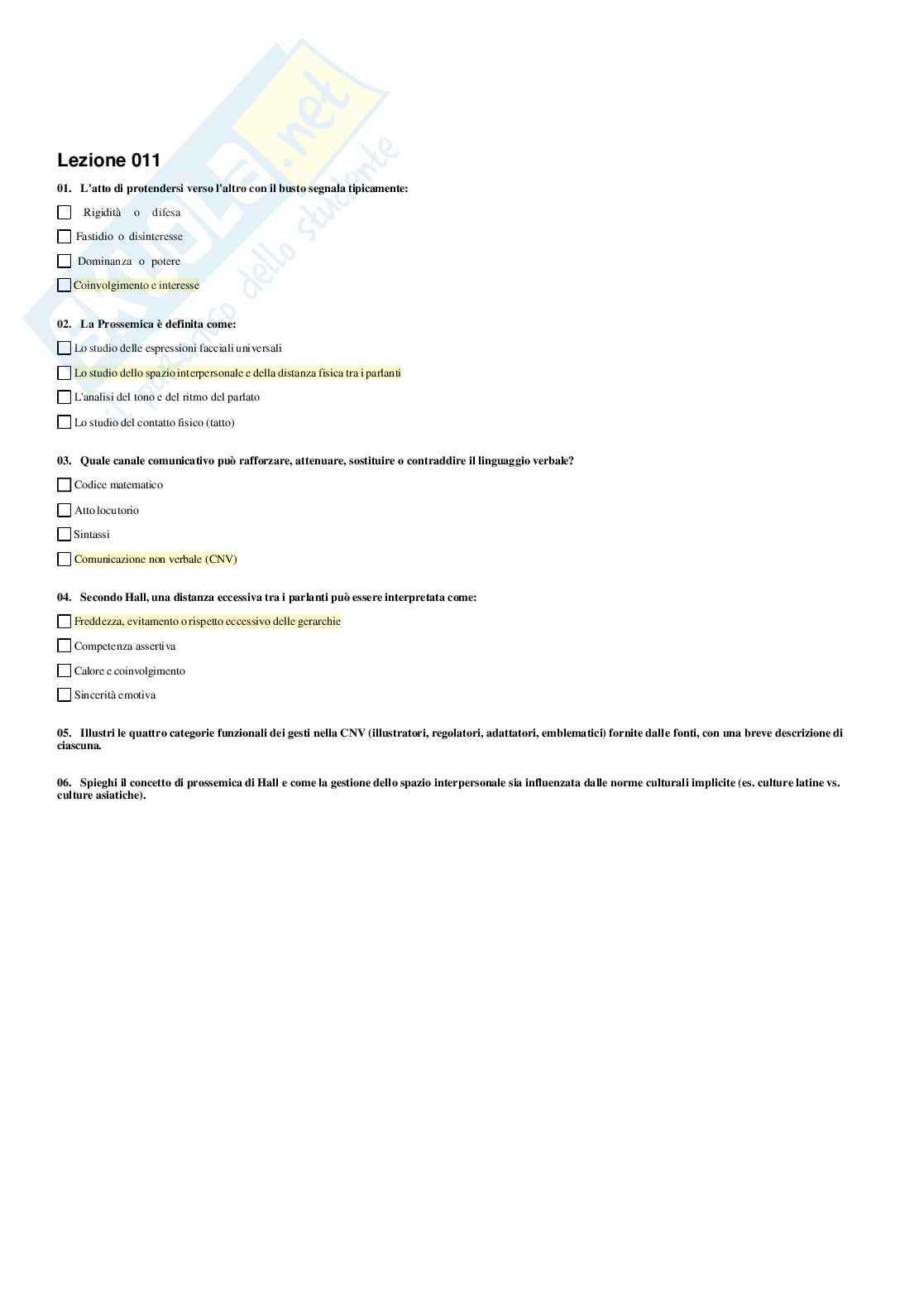 Psicologia della Comunicazione - Paniere compilato Pag. 11