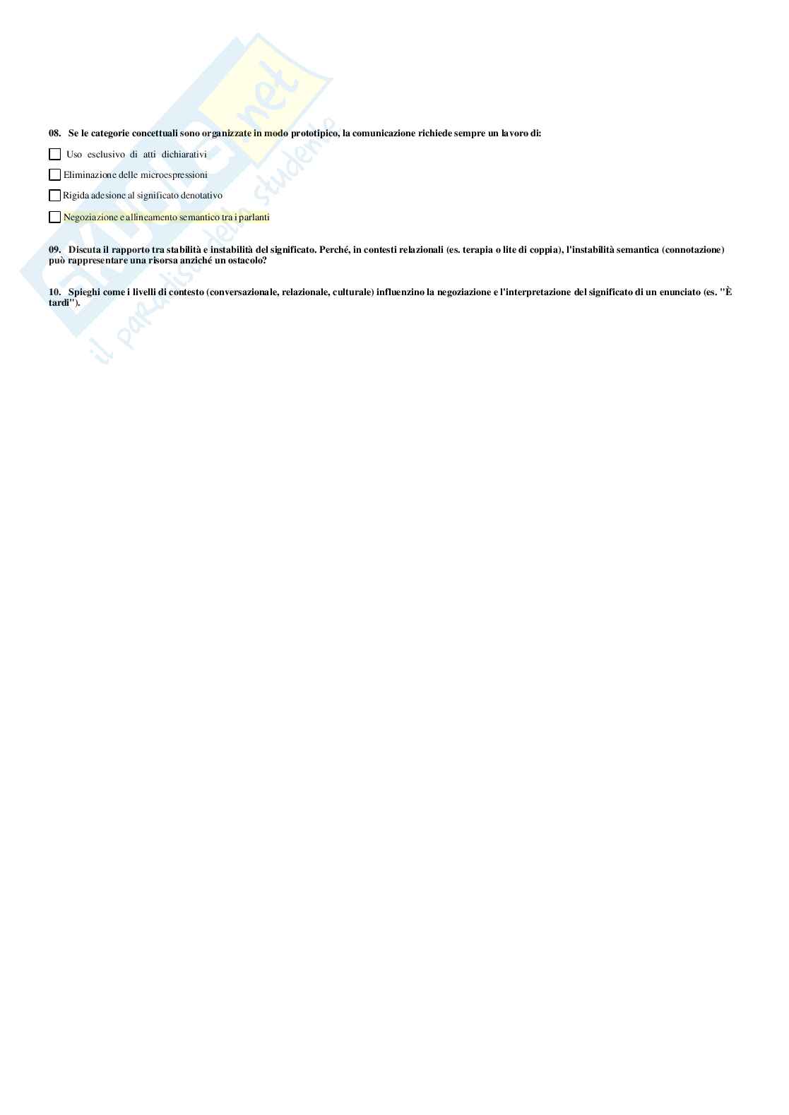 Psicologia della Comunicazione - Paniere compilato Pag. 26
