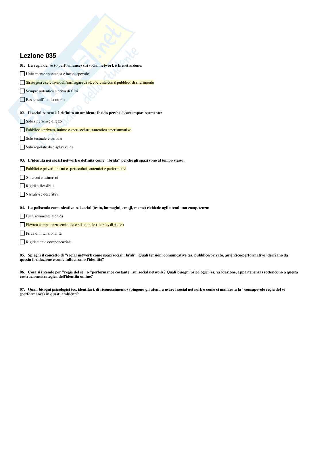 Psicologia della Comunicazione - Paniere compilato Pag. 31