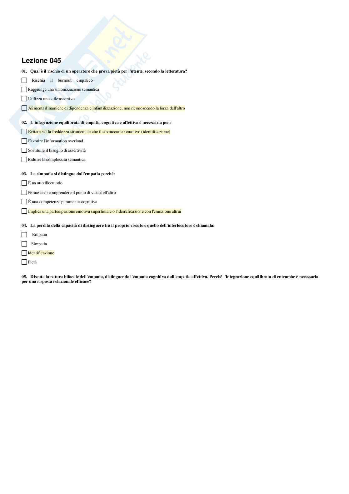 Psicologia della Comunicazione - Paniere compilato Pag. 41