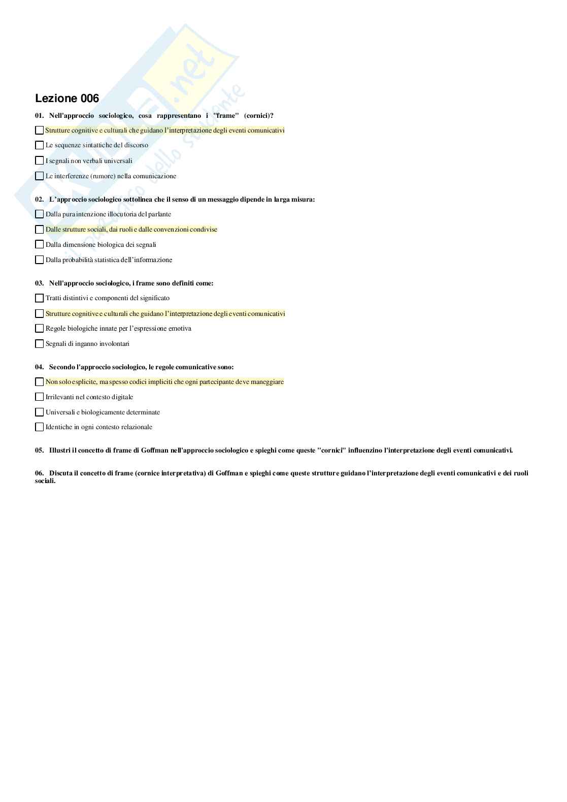 Psicologia della Comunicazione - Paniere compilato Pag. 6