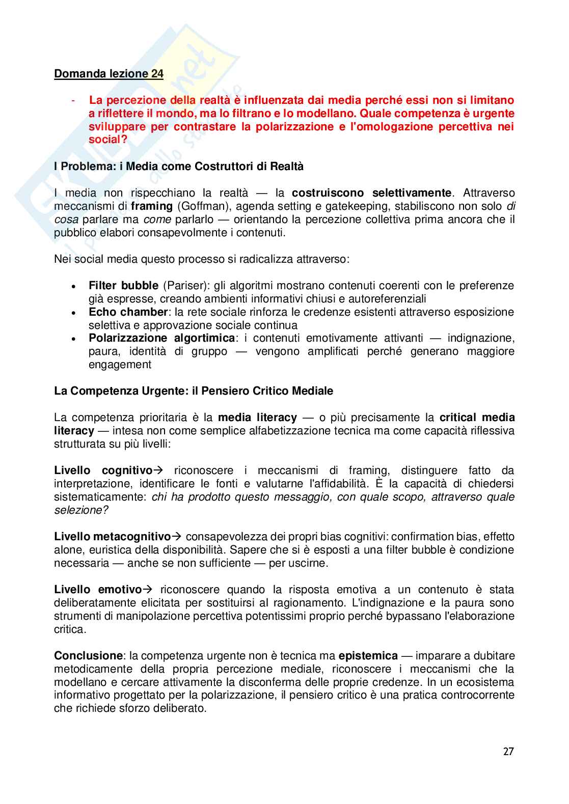 Psicologia della Comunicazione - Paniere compilato Pag. 71