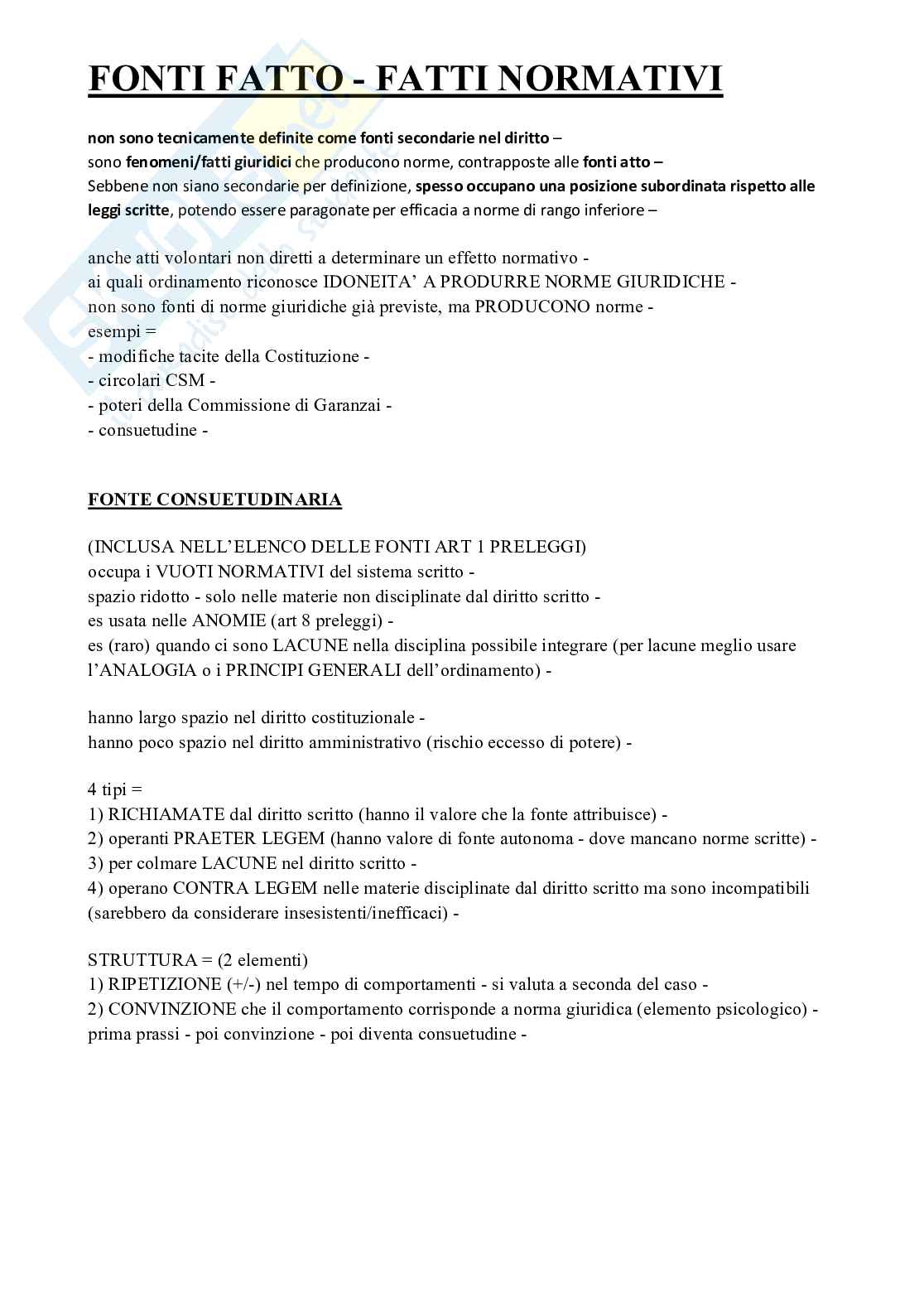 Fonti del diritto Pag. 1