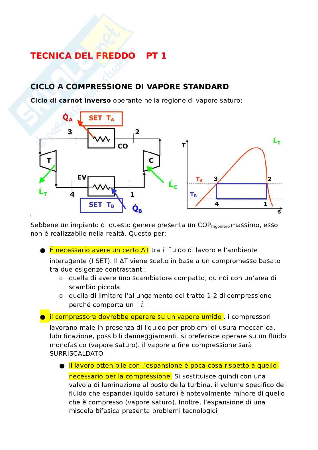 Appunti esame Tecnica del freddo - prima parte Pag. 1