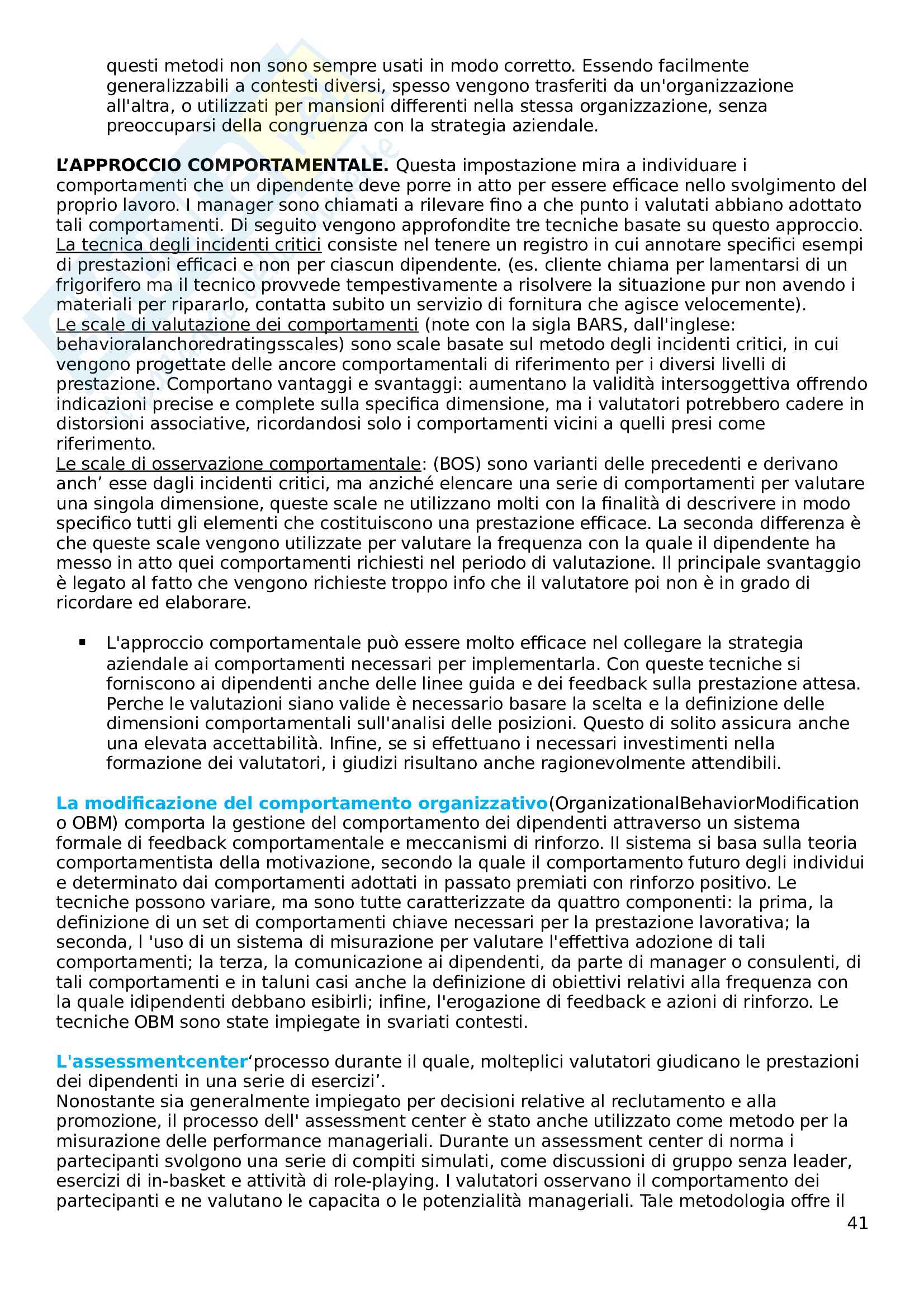 Riassunto esame Gestione Risorse Umane, prof. Paoletti, libro consigliato Organizzare le funzioni del personale Pag. 41