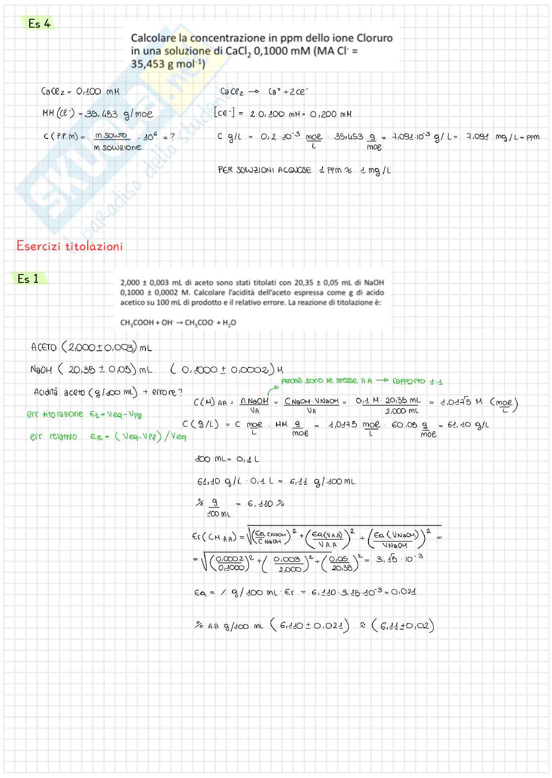 Esercizi Chimica analitica Pag. 11