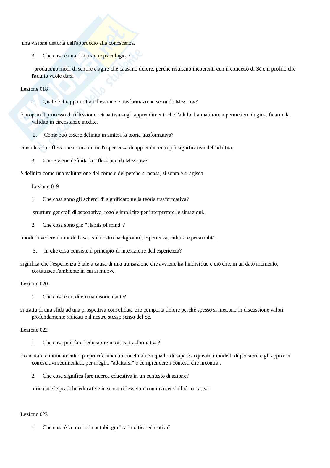 Domande e risposta 24cfu Percorso formativo docenti. Aggiornato e completo con Extra. In ordine Pag. 21