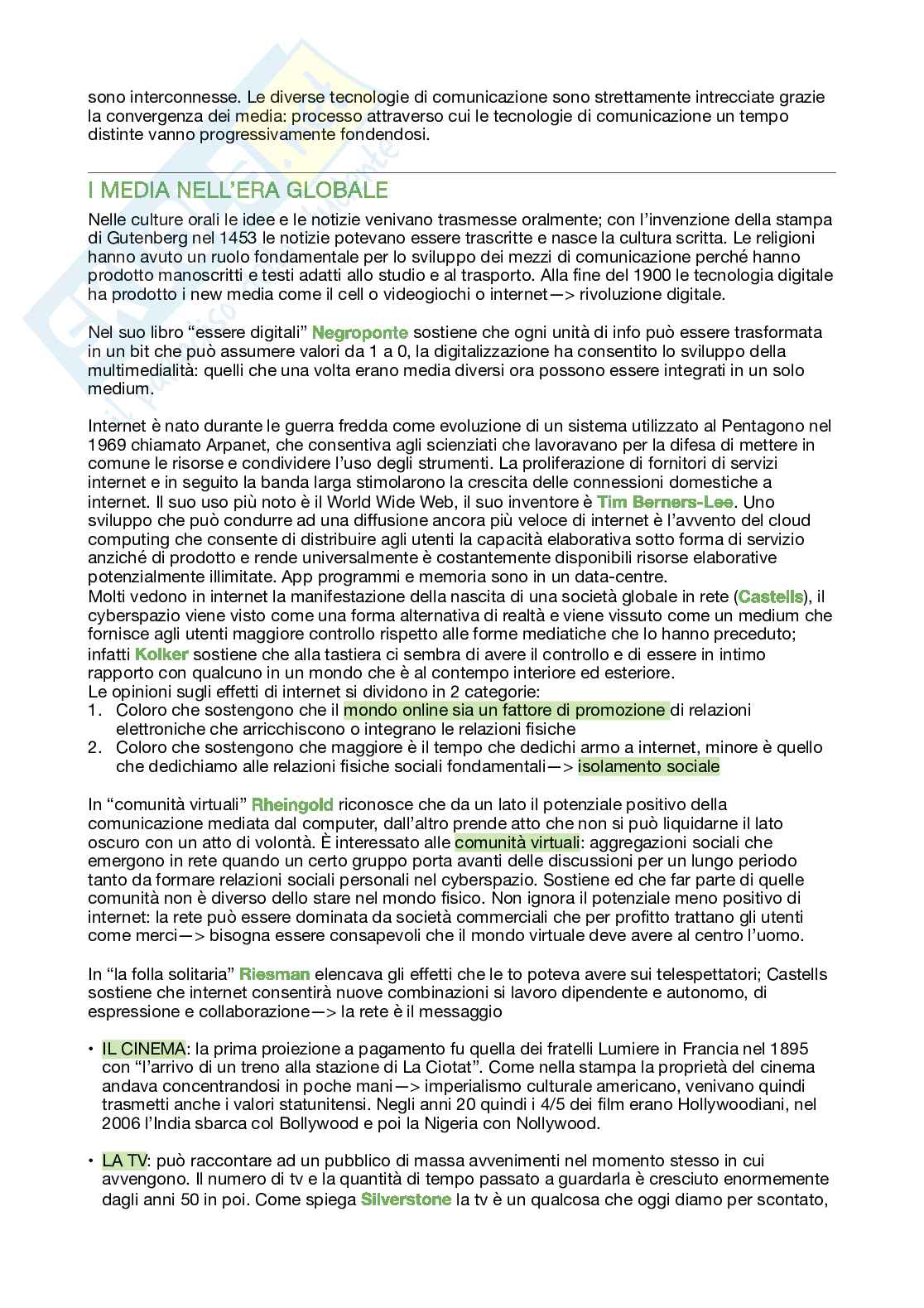 Riassunto esame sociologia della comunicazione, Prof. Leonini Luisamaria, libro consigliato Fondamenti di sociologia, Anthony Giddens, Philip W. Sutton Pag. 31