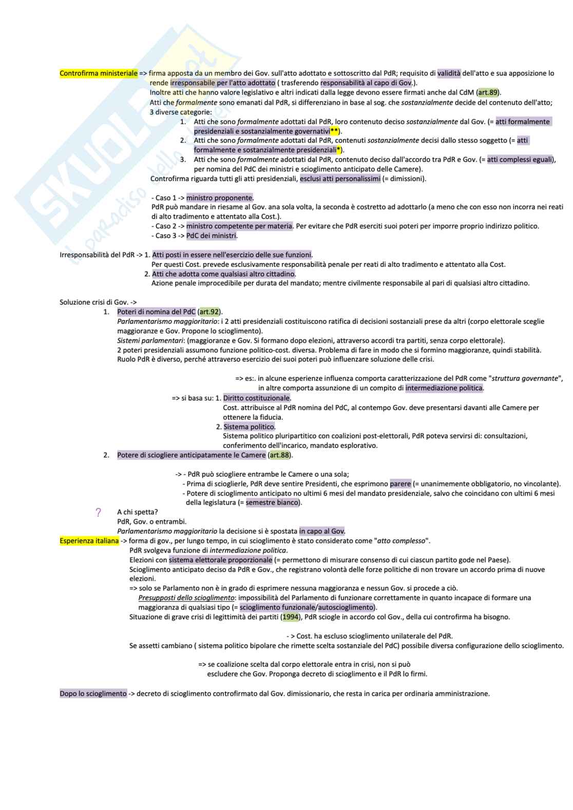 Riassunto esame Istituzioni di diritto pubblico. Prof.ssa Colaluca. Libro consigliato "Diritto pubblico" di Bin e Pitruzzella Pag. 16