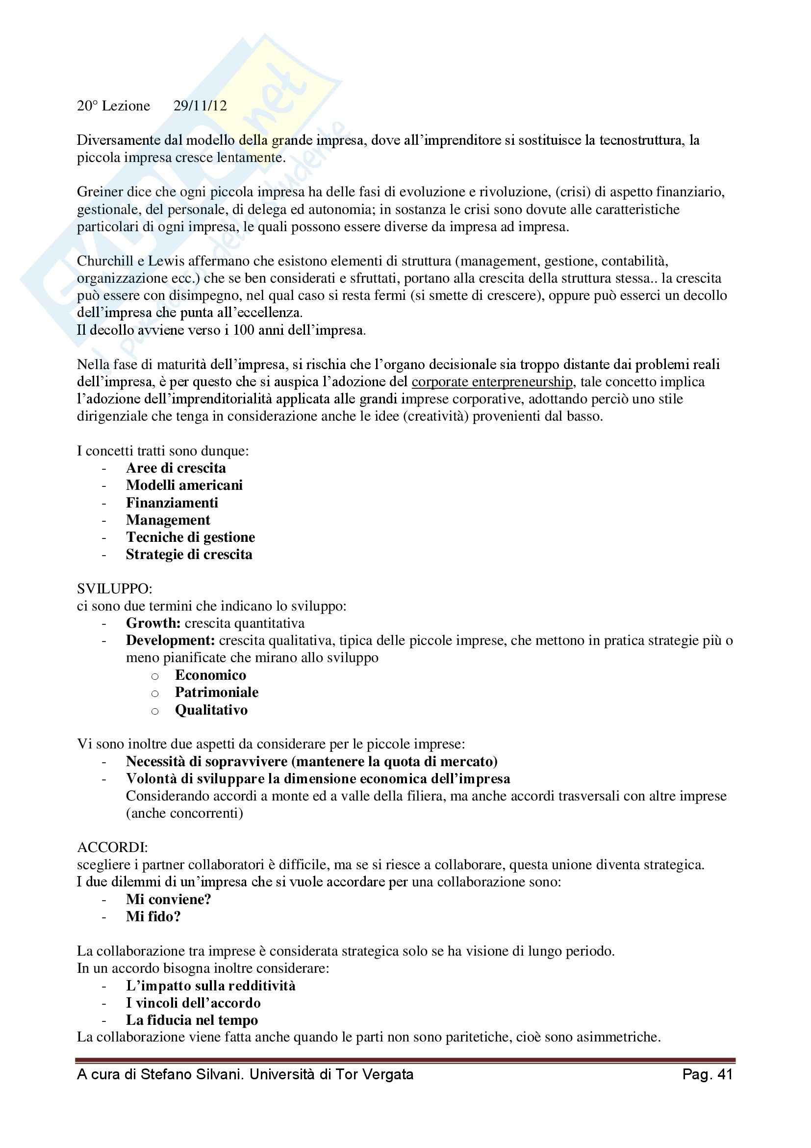 Creazione d'impresa e imprenditorialità minore - Appunti Pag. 41