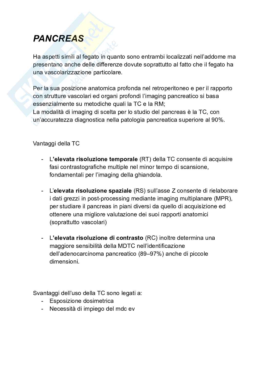Riassunto esame Tc addome, Prof. Pecchioni Nicola, libro consigliato Diagnostica per immagni, Toricelli Pag. 16