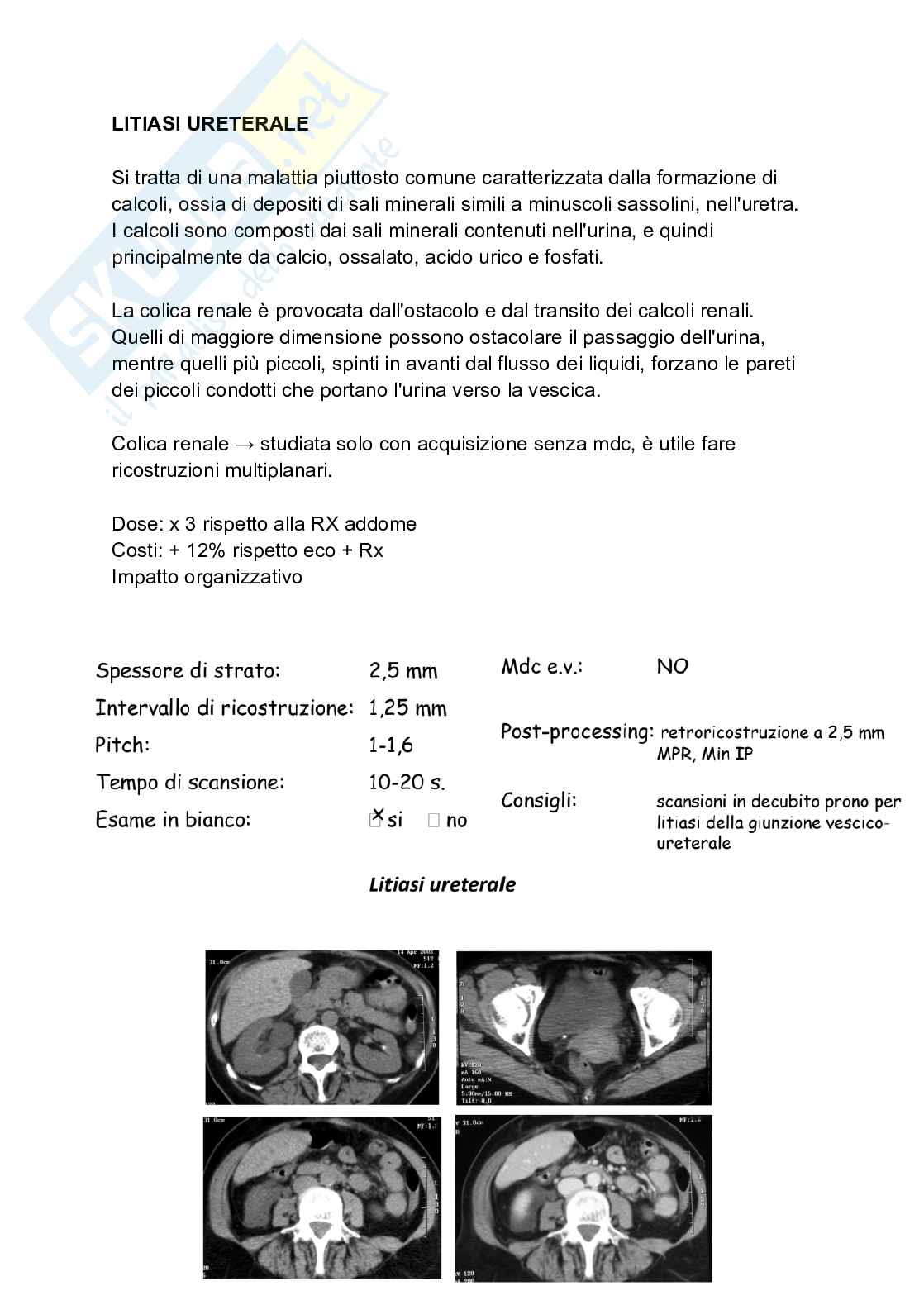 Riassunto esame Tc addome, Prof. Pecchioni Nicola, libro consigliato Diagnostica per immagni, Toricelli Pag. 36