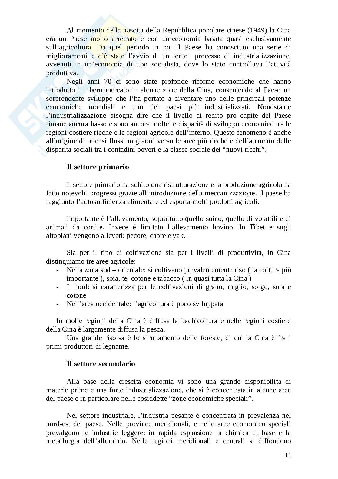 Cina:dal territorio alla cultura, tesina Pag. 11