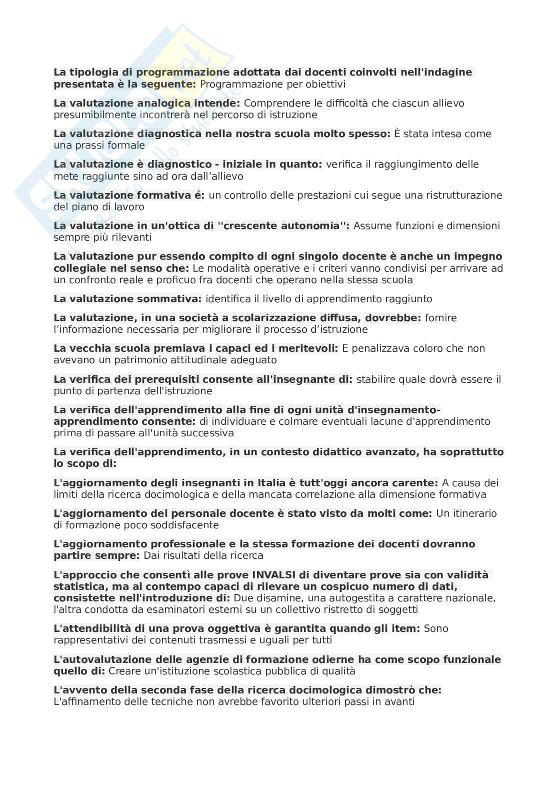 Domande e risposte Docimologia  Pag. 11