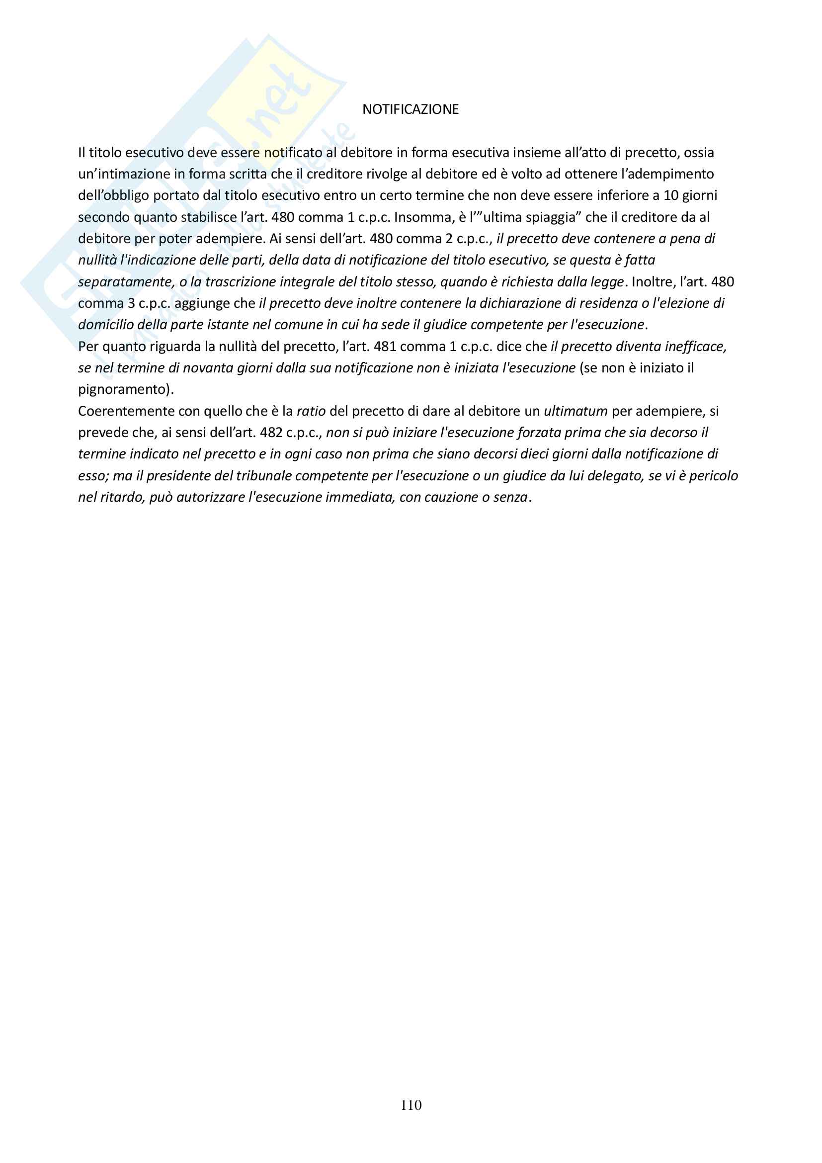 Appunti delle lezioni di Diritto Processuale Civile del Prof. Filippo Corsini, Anno Accademico 2014/2015 Pag. 111