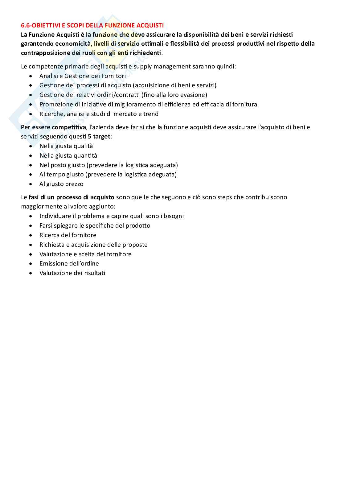 Sistemi organizzativi, parte 10 - Funzione acquisti e supply chain management Pag. 6
