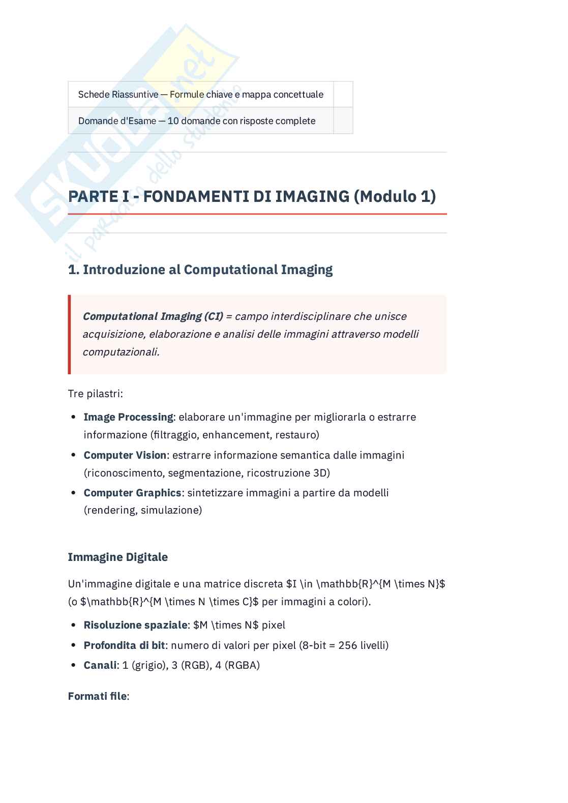 Appunti esame completi di Computational Imaging Pag. 2