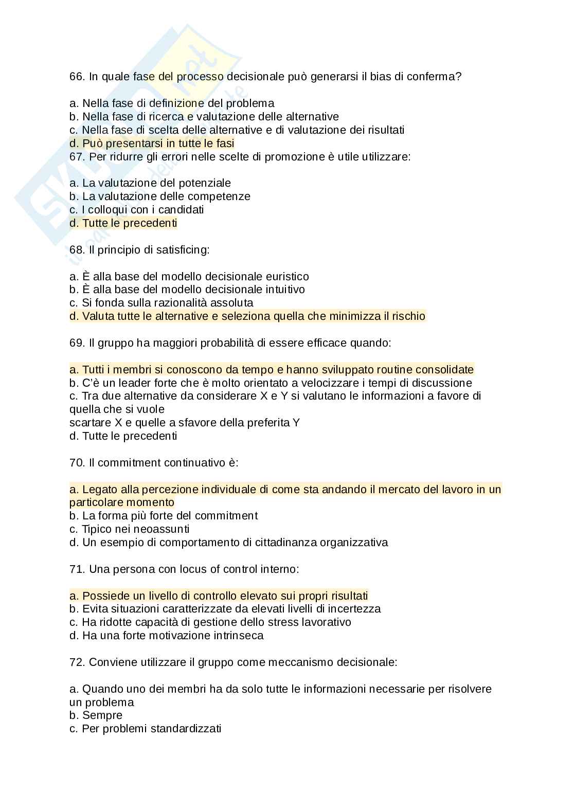 Preparazione esame Comportamento organizzativo Pag. 11