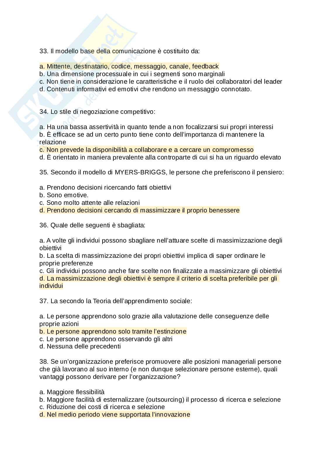 Preparazione esame Comportamento organizzativo Pag. 6