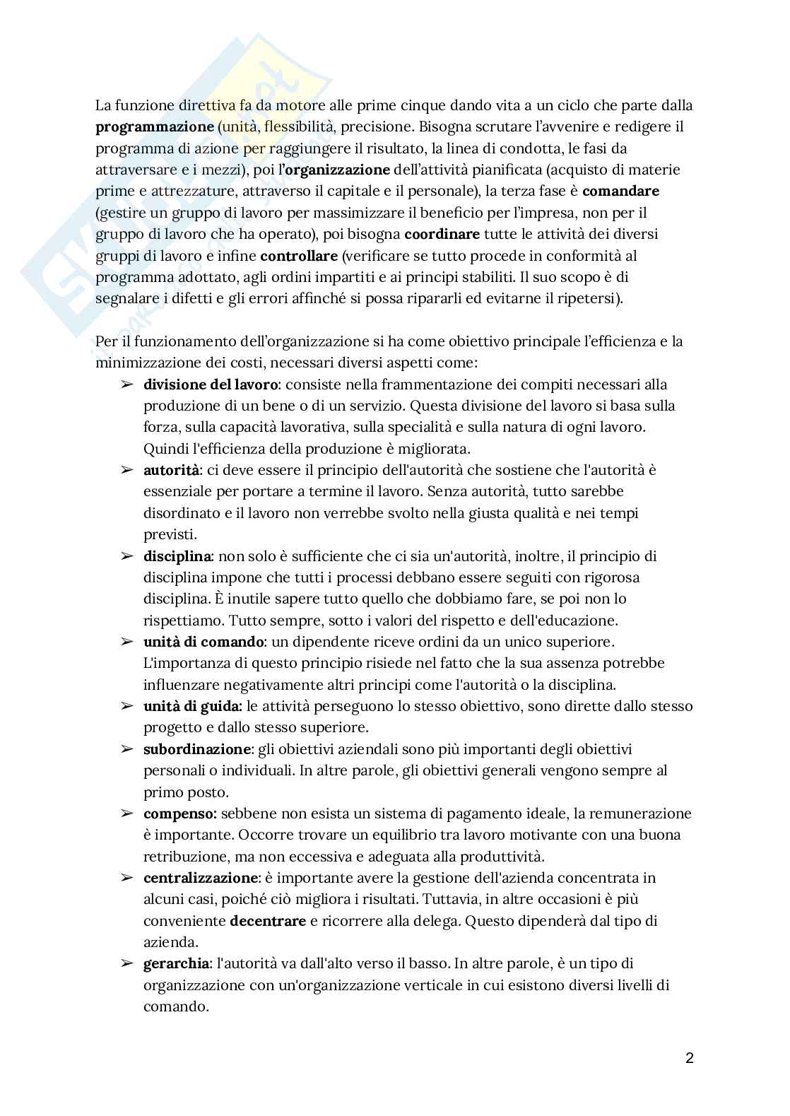 Riassunto esame Management, Prof. Sancetta Giuseppe, libro consigliato Management, Barile, Sancetta Pag. 2