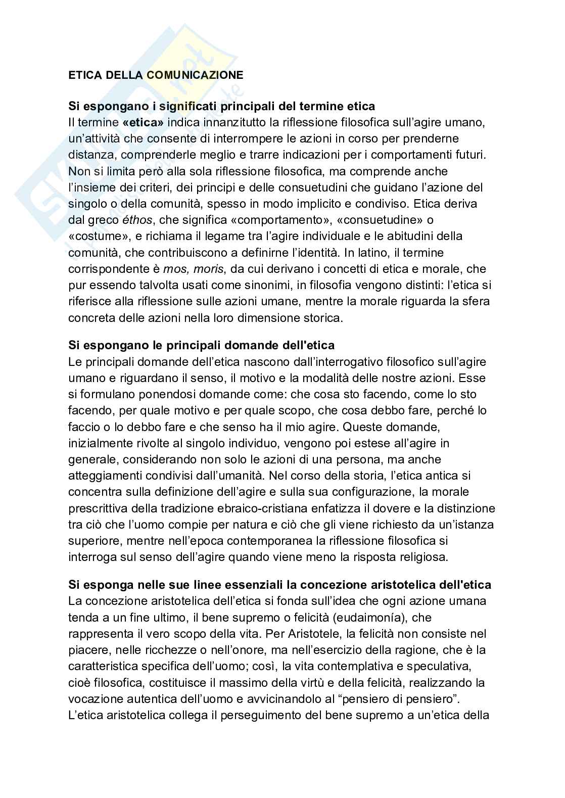 Etica della comunicazione  Pag. 1