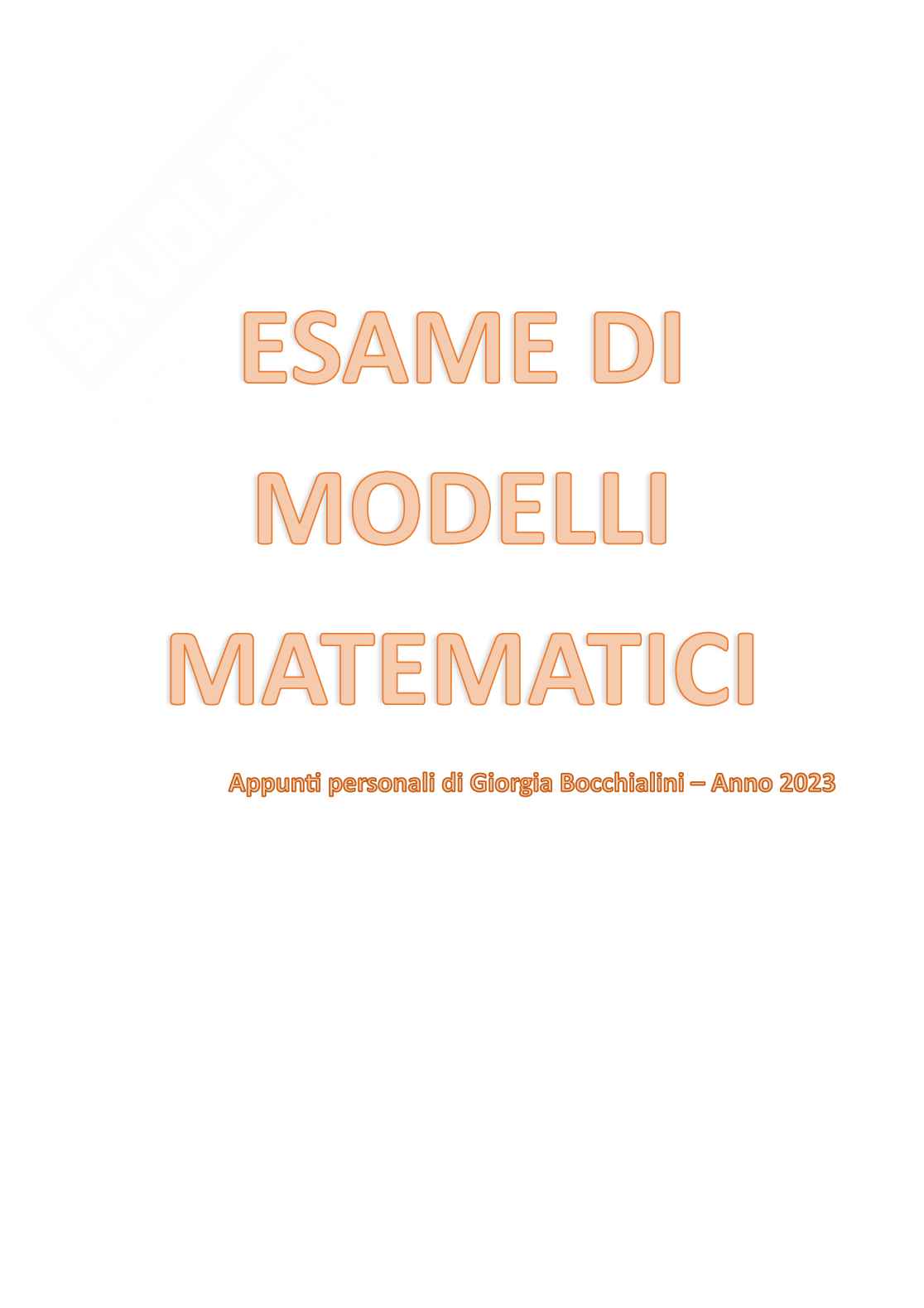 Appunti Modelli matematici Pag. 1
