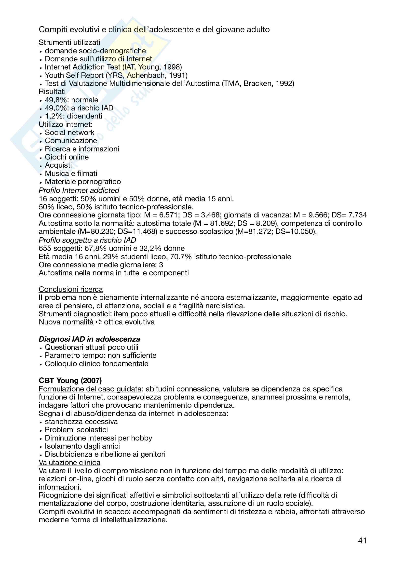 Compitivi evolutivi e clinica dell'adolescente e del giovane adulto Pag. 41